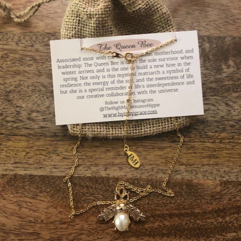 HighMaintenanceHippie Queen Bee Necklace (Gold) - Picture 2 of 3